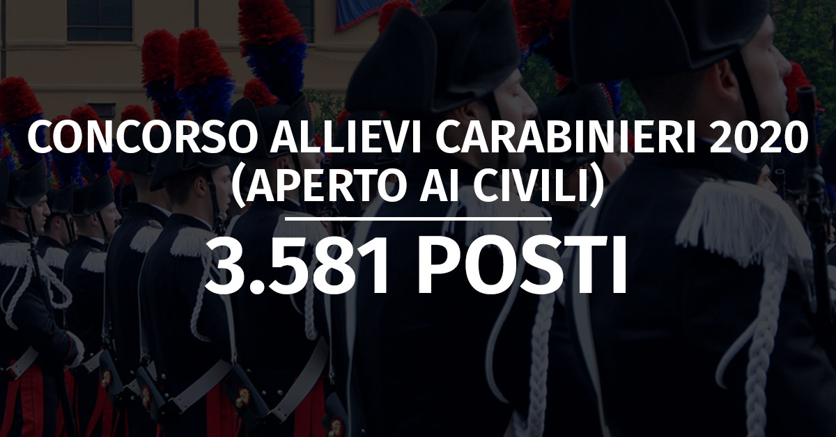 Concorso 3.581 Allievi Carabinieri 2020 - Pubblicazione Esiti Prova Scritta