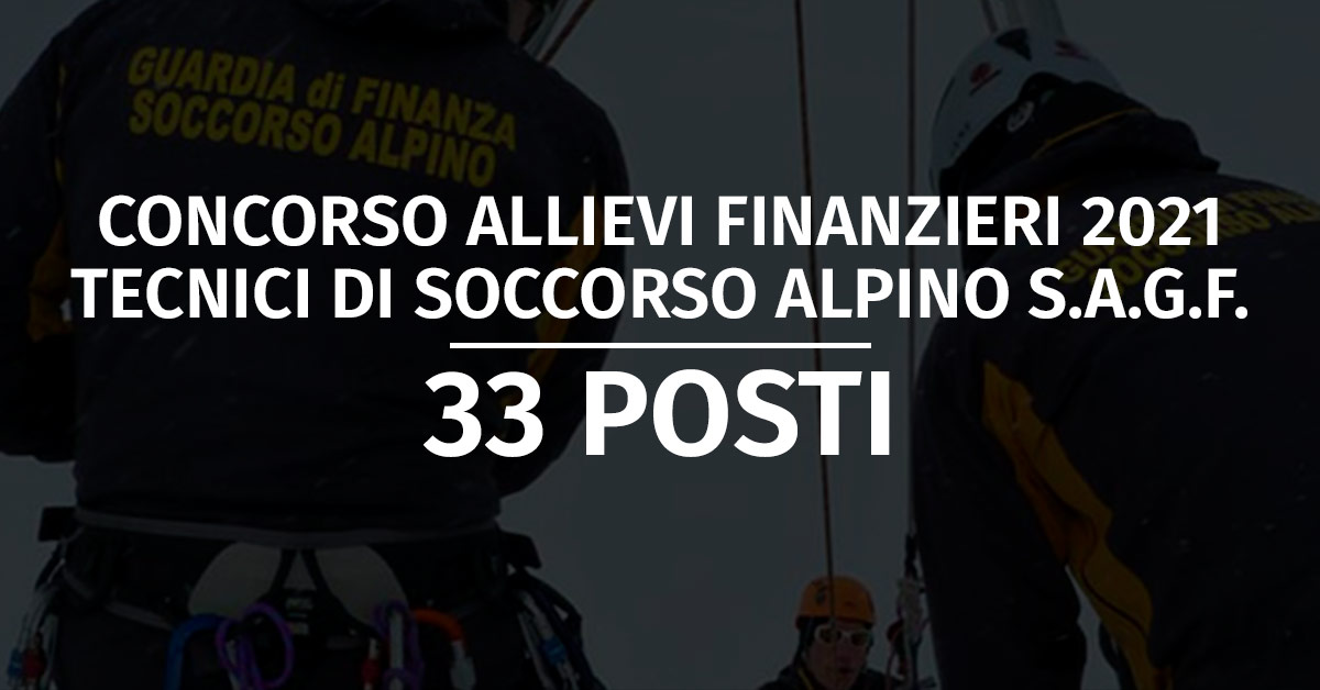 Concorso 33 Allievi Finanzieri Specializzazione Tecnico di Soccorso Alpino 2021