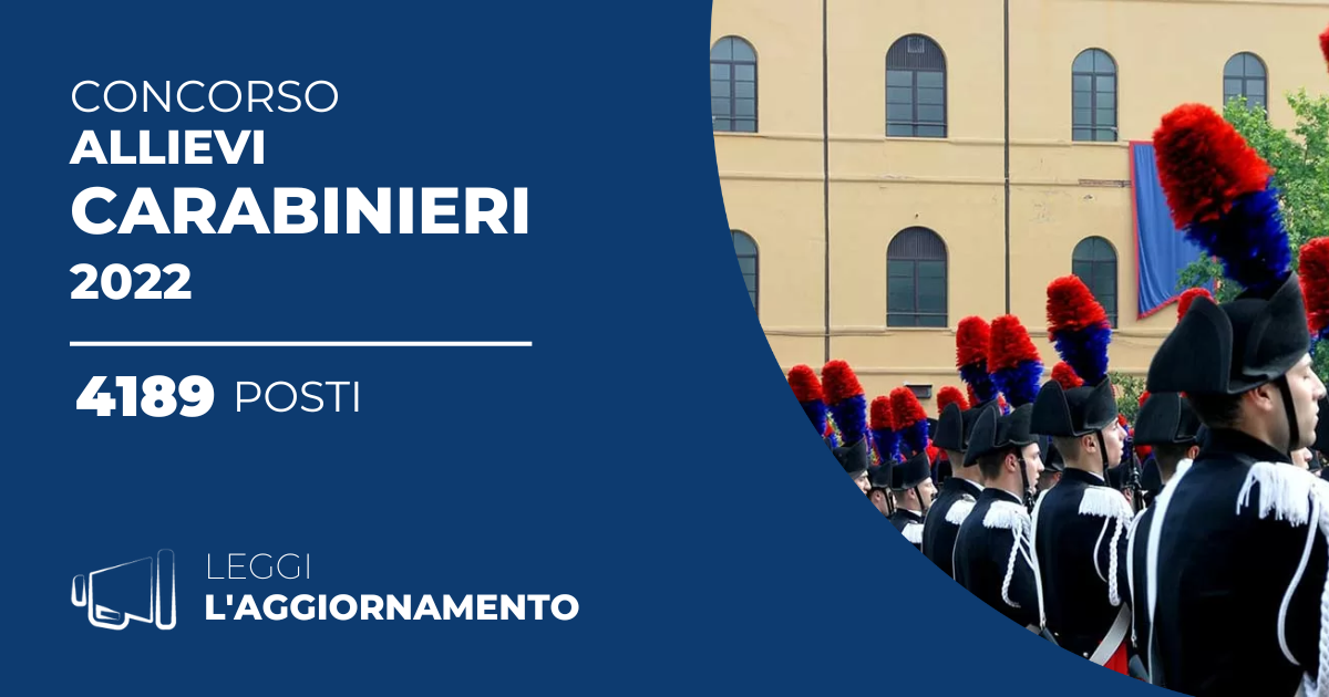 Concorso 4189 Allievi Carabinieri 2022