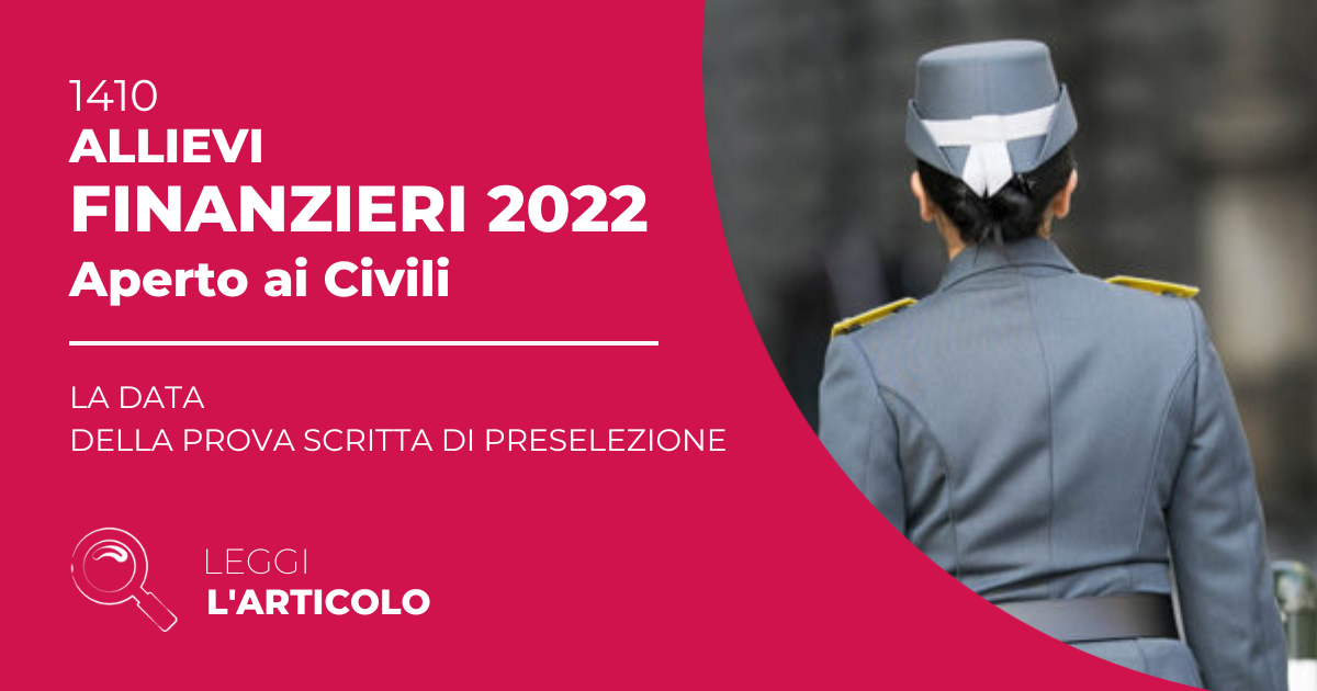 Data Prova Preselettiva Concorso 1410 Allievi Finanzieri 2022