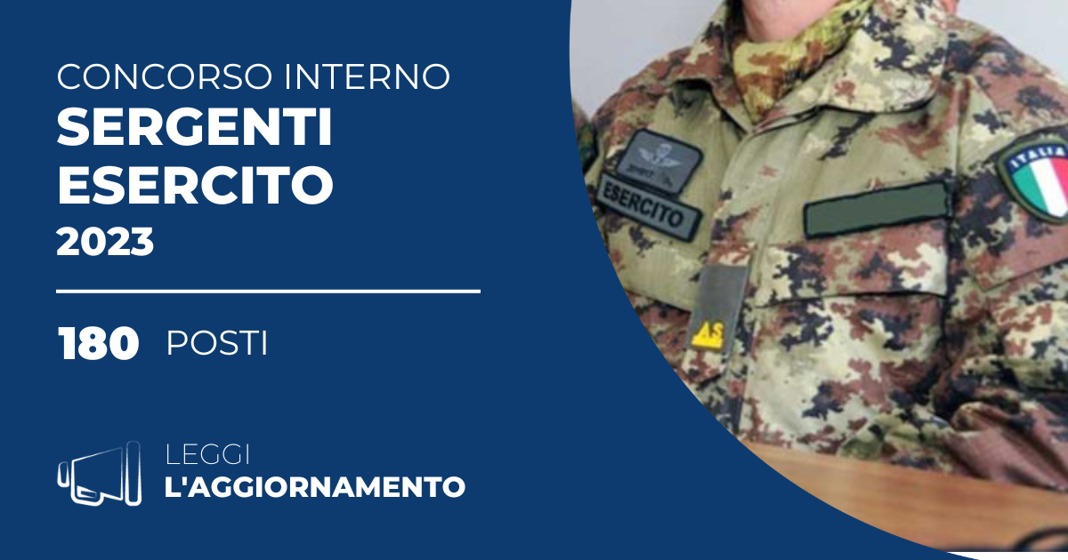 Concorso Interno 180 Sergenti Esercito 2023