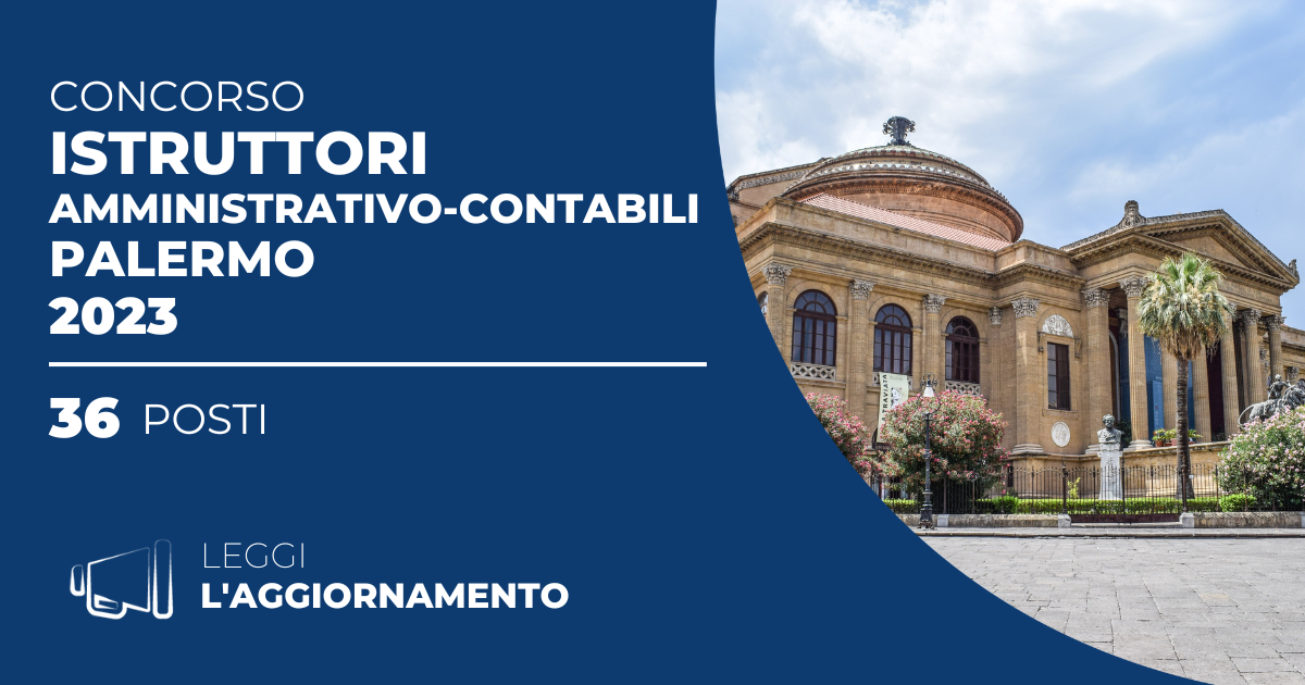 Concorso 36 Istruttori Amministrativo-Contabili Palermo 2023